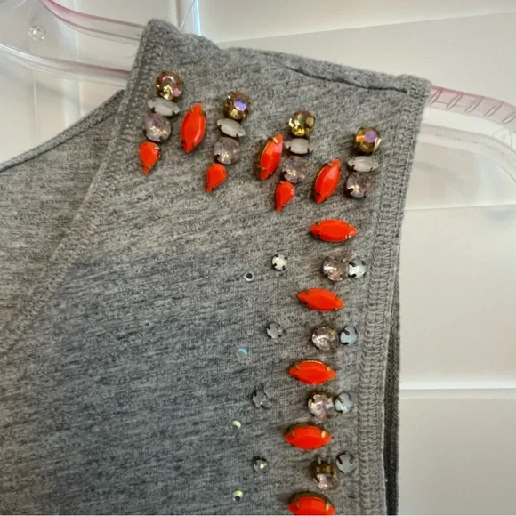 J. Crew Gray Orange Embellished Tank - Picture 4 of 6